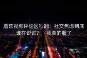 蘑菇视频评论区吵翻：社交焦虑到底谁在说谎？｜我真的服了